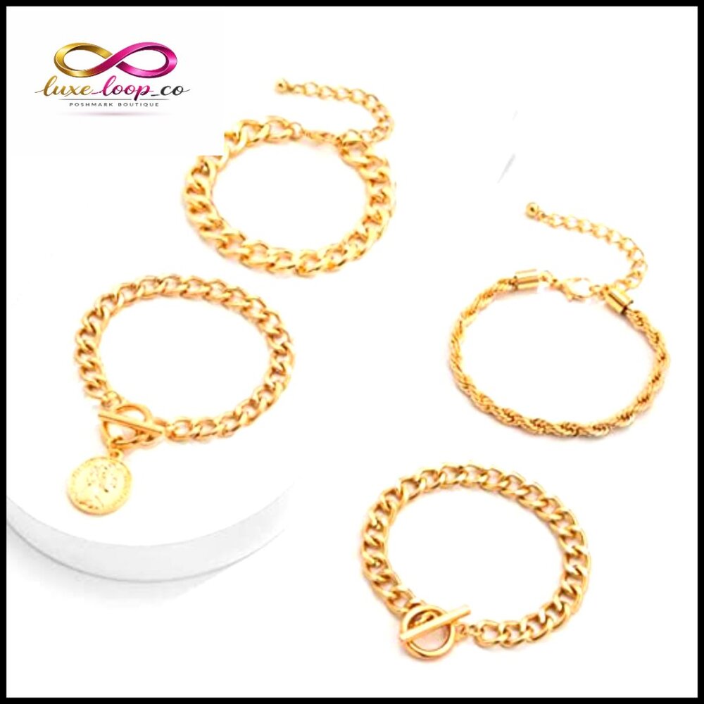 Boho Stackable Bracelets Set Adjustable Chain Pun… - image 5